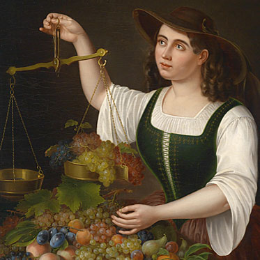 S Bohm George Forster Young Girl as a Fruit Seller for sale